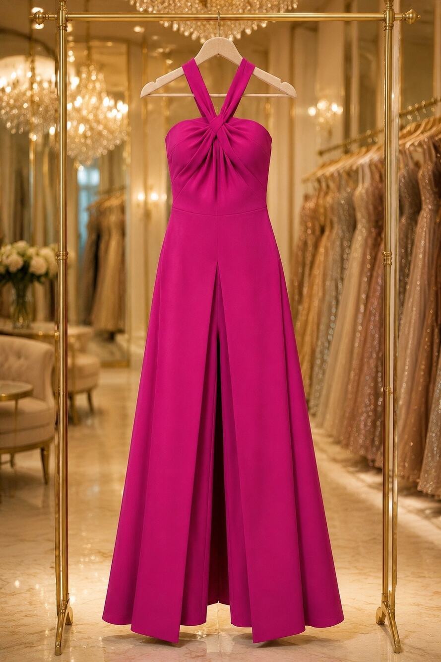 NWT Alex Marie Harriet Magenta Wide Leg Jumpsuit Overskirt Size 14